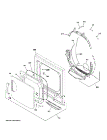 Dryer Front Panel & Door parts for Ge Washer Dryer Combo GUV27ESSM0WW from AppliancePartsPros.com