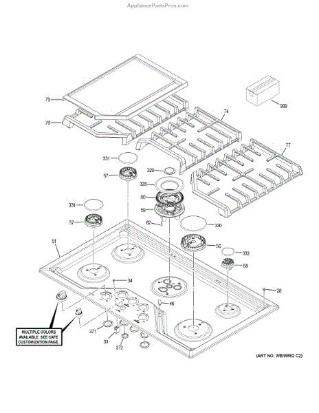 GE WB02X24790 Range Surface Burner Grate Bumper (AP5989801 ...