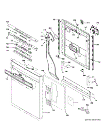 Escutcheon & Door Assembly parts for Ge Dishwasher GDP695SBM5TS from AppliancePartsPros.com