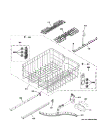 Upper Rack Assembly parts for Ge Dishwasher GDP615HFM0DS from AppliancePartsPros.com