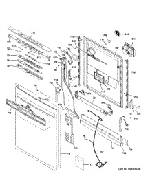 Escutcheon & Door Assembly parts for Ge Dishwasher GDP615HBM0TS from AppliancePartsPros.com