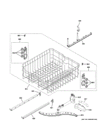Upper Rack Assembly parts for Ge Dishwasher GDF640HGM0WW from AppliancePartsPros.com