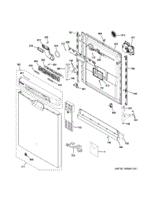 Escutcheon & Door Assembly parts for Ge Dishwasher GDF570SSJ4SS from AppliancePartsPros.com