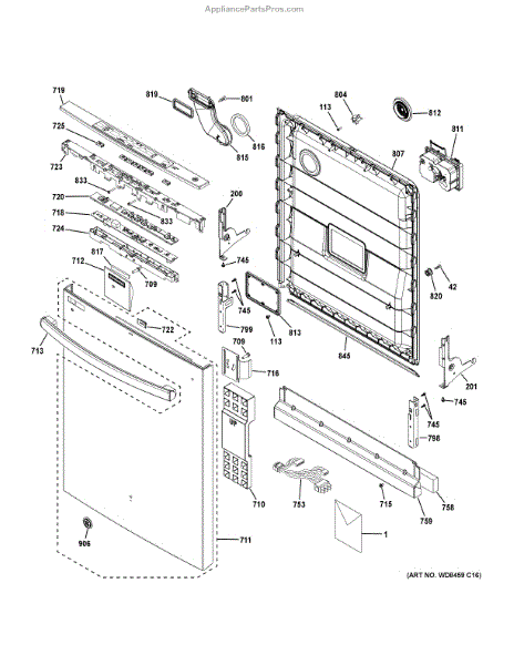 GE WD34X22265 Console Cvr Graphic Asm (AP6004291) - AppliancePartsPros.com