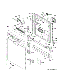 Escutcheon & Door Assembly parts for Ge Dishwasher GDF620HGJ5BB from AppliancePartsPros.com