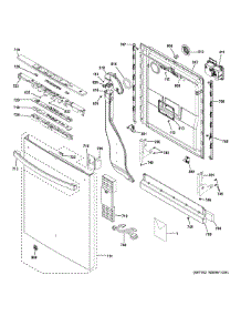 Escutcheon & Door Assembly parts for Ge Dishwasher GDT655SSJ2SS from AppliancePartsPros.com