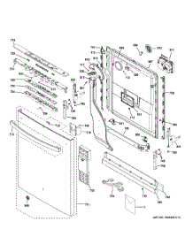 Escutcheon & Door Assembly parts for Ge Dishwasher GDT580SMF8ES from AppliancePartsPros.com