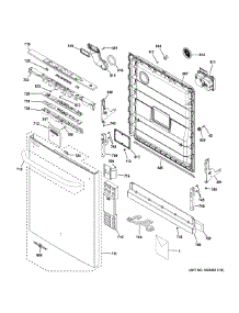 Escutcheon & Door Assembly parts for Ge Dishwasher ADT521PGF4BS from AppliancePartsPros.com