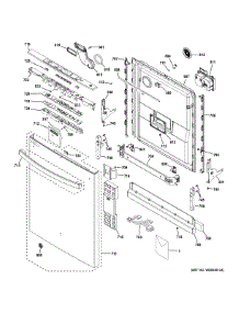 Escutcheon & Door Assembly parts for Ge Dishwasher GDT635HSJ2SS from AppliancePartsPros.com