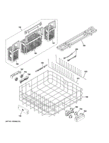 Lower Rack Assembly parts for Ge Dishwasher PDT825SGJ0BB from AppliancePartsPros.com