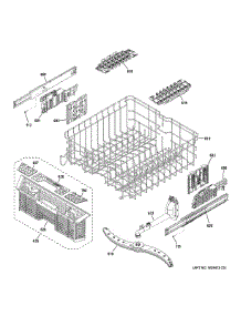 Upper Rack Assembly parts for Ge Dishwasher GDF570SGF8WW from AppliancePartsPros.com