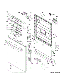 Escutcheon & Door Assembly parts for Ge Dishwasher GDT625PSJ0SS from AppliancePartsPros.com