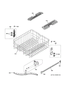 Upper Rack Assembly parts for Ge Dishwasher GDF520PGD4WW from AppliancePartsPros.com