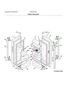 Fresh Food Door parts for Frigidaire Refrigerator FPBC2277RFJ from AppliancePartsPros.com