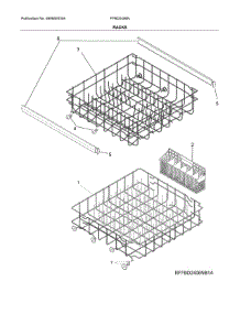 Racks parts for Frigidaire Dishwasher FFBD2406NW11B from AppliancePartsPros.com
