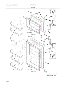 Door parts for Frigidaire Refrigerator FFTR1821TB1 from AppliancePartsPros.com