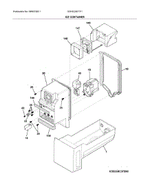 Ice Container parts for Frigidaire Refrigerator DGHD2361TF1 from AppliancePartsPros.com