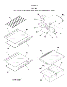 Shelves parts for Kenmore Refrigerator 253.60502619 (25360502619, 253 60502619) from AppliancePartsPros.com