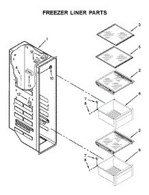 Freezer Liner Parts parts for Kenmore Refrigerator 106.51769512 (10651769512, 106 51769512) from AppliancePartsPros.com