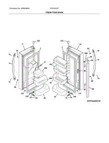 Fresh Food Door parts for Frigidaire Refrigerator FFHD2250TS1 from AppliancePartsPros.com