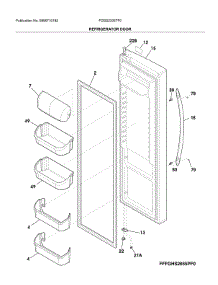 Refrigerator Door parts for Frigidaire Refrigerator FGSS2335TF0 from AppliancePartsPros.com