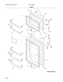 Door parts for Frigidaire Refrigerator FFHI2131QS4 from AppliancePartsPros.com