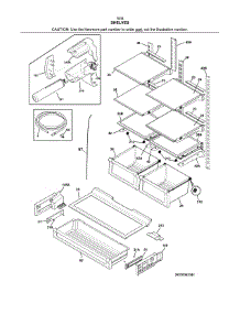 Shelves parts for Kenmore Refrigerator 253.7034341F (2537034341F, 253 7034341F) from AppliancePartsPros.com