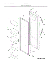 Refrigerator Door parts for Frigidaire Refrigerator FFSS2325TE0 from AppliancePartsPros.com