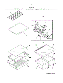 Shelves parts for Kenmore Refrigerator 253.70642610 (25370642610, 253 70642610) from AppliancePartsPros.com