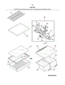 Shelves parts for Kenmore Refrigerator 253.70649612 (25370649612, 253 70649612) from AppliancePartsPros.com
