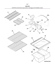Shelves parts for Kenmore Refrigerator 253.60412614 (25360412614, 253 60412614) from AppliancePartsPros.com