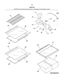 Shelves parts for Kenmore Refrigerator 253.70302611 (25370302611, 253 70302611) from AppliancePartsPros.com