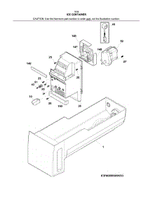 Ice Container parts for Kenmore Refrigerator 253.7034241B (2537034241B, 253 7034241B) from AppliancePartsPros.com