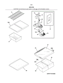 Shelves parts for Kenmore Refrigerator 253.60609415 (25360609415, 253 60609415) from AppliancePartsPros.com