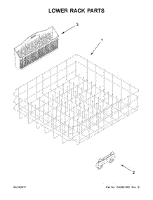 Lower Rack Parts parts for Kenmore Dishwasher 665.14579N611 (66514579N611, 665 14579N611) from AppliancePartsPros.com