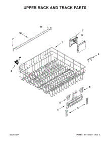 Upper Rack And Track Parts parts for Kenmore Dishwasher 665.14522N611 (66514522N611, 665 14522N611) from AppliancePartsPros.com