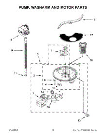 Pump, Washarm And Motor Parts parts for Kenmore Dishwasher 665.14423N511 (66514423N511, 665 14423N511) from AppliancePartsPros.com