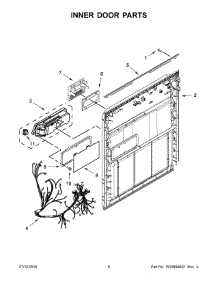 Inner Door Parts parts for Kenmore Dishwasher 665.13002N511 (66513002N511, 665 13002N511) from AppliancePartsPros.com