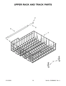 Upper Rack And Track Parts parts for Kenmore Dishwasher 665.13002N511 (66513002N511, 665 13002N511) from AppliancePartsPros.com