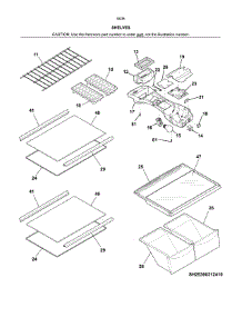 Shelves parts for Kenmore Refrigerator 253.60389413 (25360389413, 253 60389413) from AppliancePartsPros.com