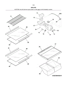 Shelves parts for Kenmore Refrigerator 253.70409610 (25370409610, 253 70409610) from AppliancePartsPros.com