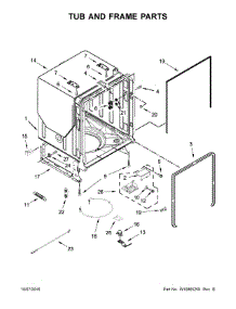 Tub And Frame Parts parts for Kenmore Dishwasher 665.14559N610 (66514559N610, 665 14559N610) from AppliancePartsPros.com
