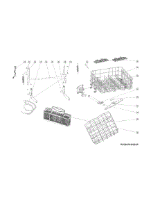 Racks / Hinges parts for Kenmore Dishwasher 587.12332510A (58712332510A, 587 12332510A) from AppliancePartsPros.com