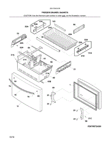 Freezer Drawer, Baskets parts for Kenmore Refrigerator 253.70443416 (25370443416, 253 70443416) from AppliancePartsPros.com