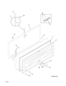 Door parts for Kenmore Freestanding Freezer 253.12822510 (25312822510, 253 12822510) from AppliancePartsPros.com