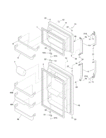 Door parts for Kenmore Refrigerator 253.78896010 (25378896010, 253 78896010) from AppliancePartsPros.com