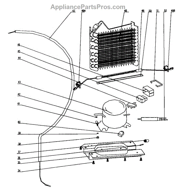 Danby 1 03 01 01 082 Dcf660 Compressor Appliancepartspros Com