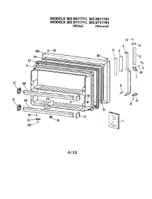 Freezer Door parts for Kenmore Refrigerator 363.9611711 (3639611711, 363 9611711) from AppliancePartsPros.com