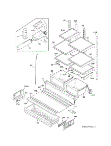 Shelves parts for Kenmore Refrigerator 253.70423416 (25370423416, 253 70423416) from AppliancePartsPros.com