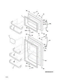 Doors parts for Kenmore Refrigerator 253.60302414 (25360302414, 253 60302414) from AppliancePartsPros.com